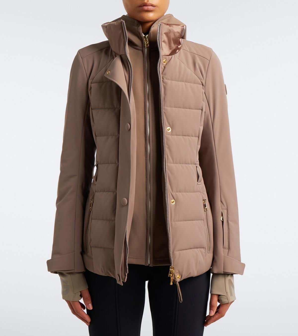 Bogner Elva belted hooded ski jacket