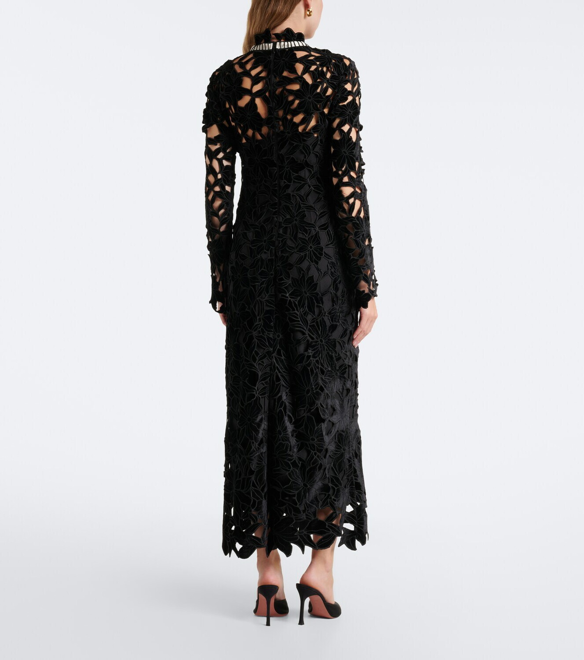 Simkhai Thiora velvet guipure lace midi dress