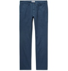 NN07 - Karl Slim-Fit Cotton and Linen-Blend Trousers - Navy