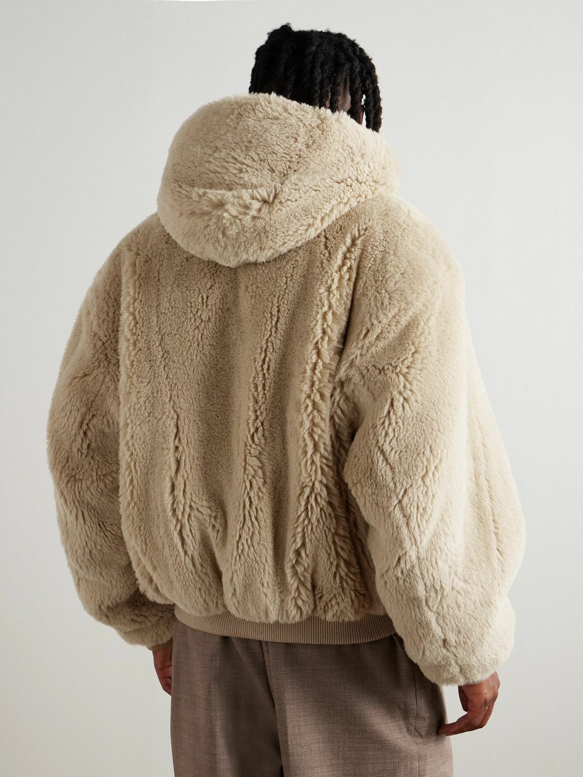 Fear of God - Alpaca and Cotton-Blend Hooded Bomber Jacket - Brown