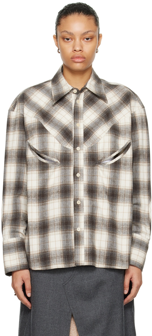 Photo: Commission Off-White & Brown Check Shirt