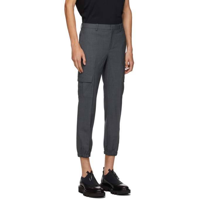 Neil Barrett Grey Wool Cargo Pants Neil Barrett