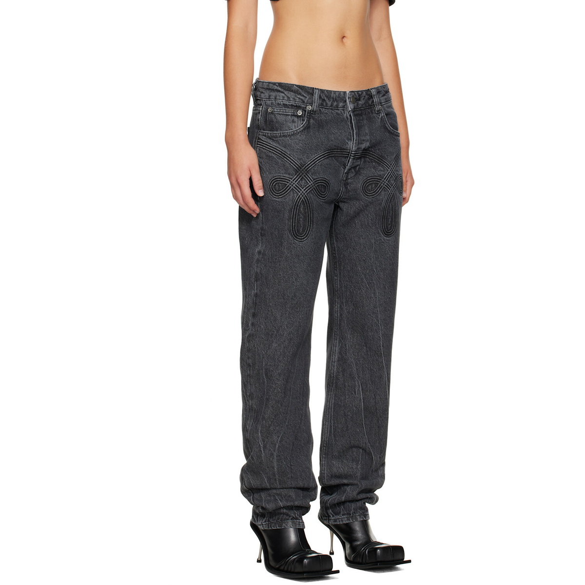 Stefan Cooke Black Braided Jeans
