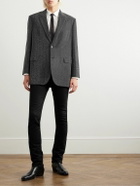 CELINE - Crystal-Embellished Virgin Wool-Gabardine Blazer - Black