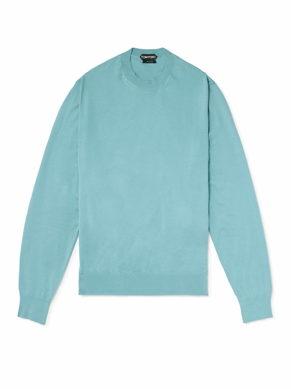 TOM FORD - Sea Island Cotton Sweater - Blue TOM FORD