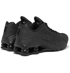 Nike - Shox R4 Mesh-Trimmed Faux Leather Sneakers - Black