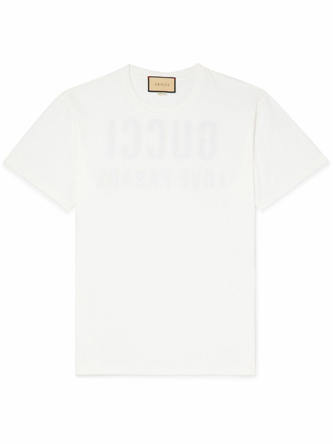 GUCCI - Logo-Print Cotton-Jersey T-Shirt - White Gucci