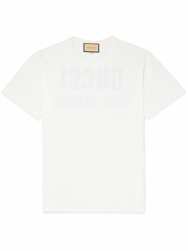 Photo: GUCCI - Logo-Print Cotton-Jersey T-Shirt - White