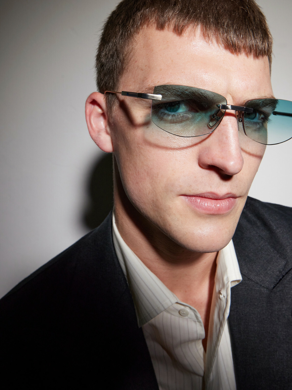 DITA - Trysim.75 Square-Frame Gold and Silver-Tone Titanium Sunglasses