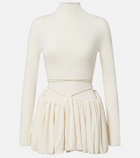 Alaïa Gathered jersey minidress