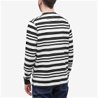 Pop Trading Company Men's Long Sleeve Big P Stripe T-Shirt in Black/White