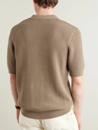 Sunspel - Honeycomb-Knit Cotton Polo Shirt - Brown