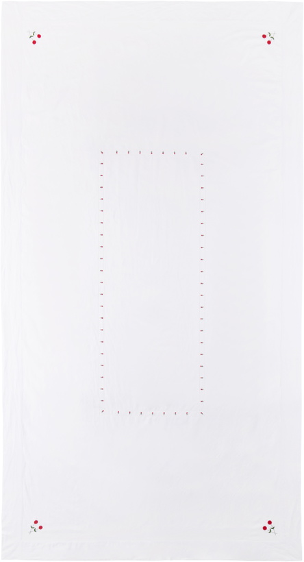Photo: Gohar World White 'à Jour' & Rose Tablecloth