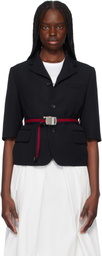 Comme des Garçons Girl Navy Wool Gabardine Medium Blazer