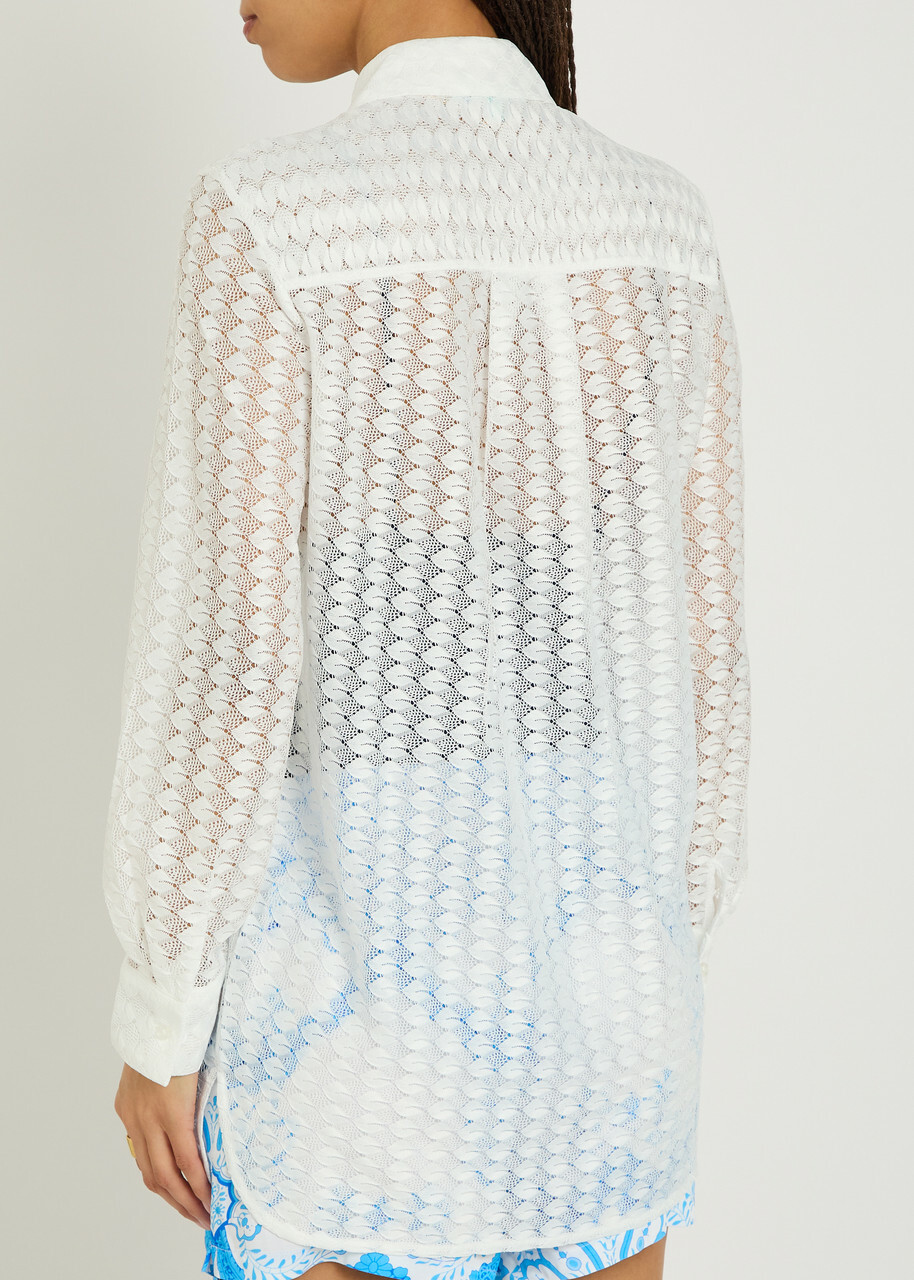 Melissa Odabash Daria Lace Cover-up Shirt White