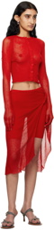 Isa Boulder SSENSE Exclusive Red Wrap Miniskirt
