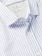 BRUNELLO CUCINELLI - Striped Cotton-Chambray Shirt - Blue
