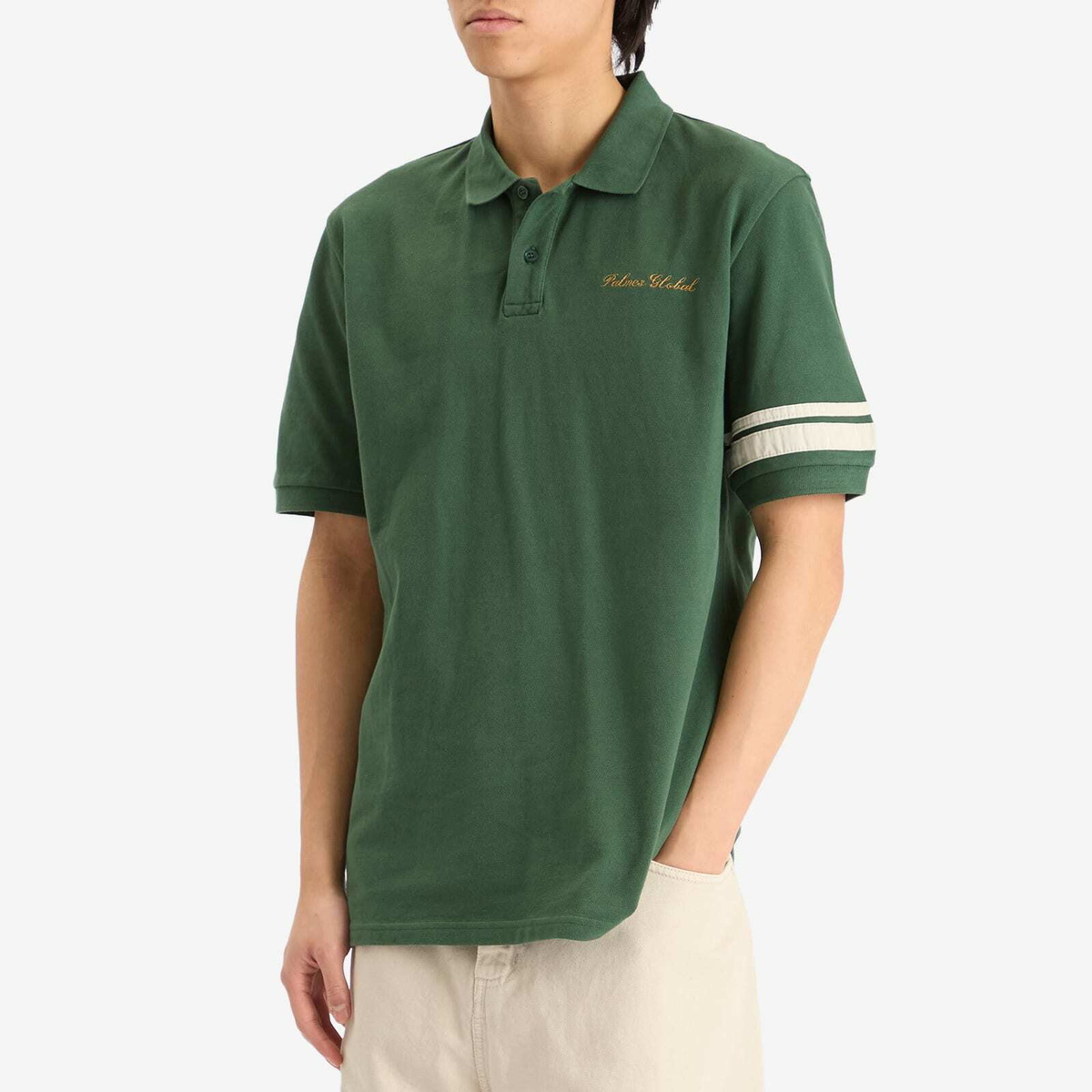 Palmes Men's Global Pique Polo Shirt in Dark Green