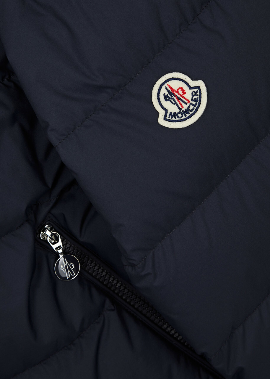 Moncler Argo Quilted Shell Bomber Jacket Dark Blue Moncler
