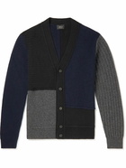 Brioni - Patchwork Wool and Cashmere-Blend Cardigan - Blue