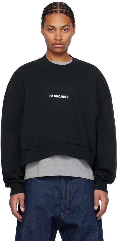 B1ARCHIVE Black Oversized Crewneck Sweatshirt B1ARCHIVE 