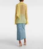 Nina Ricci Sheer tie-neck silk chiffon blouse