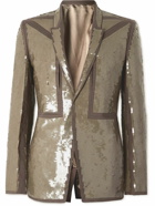 Rick Owens - Fogpocket Neue Alice Sequined Cotton-Gauze Suit Jacket - Brown