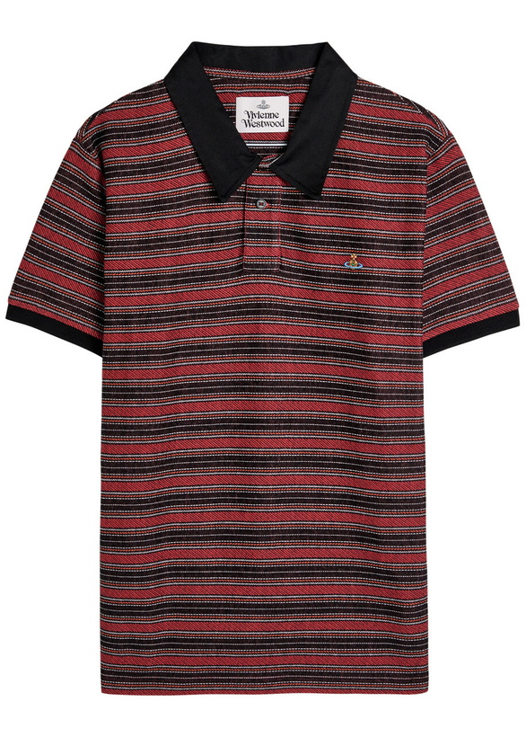 Photo: Vivienne Westwood Striped Logo Cotton Polo Shirt Red