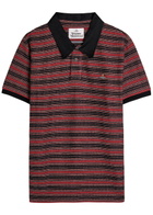 Vivienne Westwood Striped Logo Cotton Polo Shirt Red