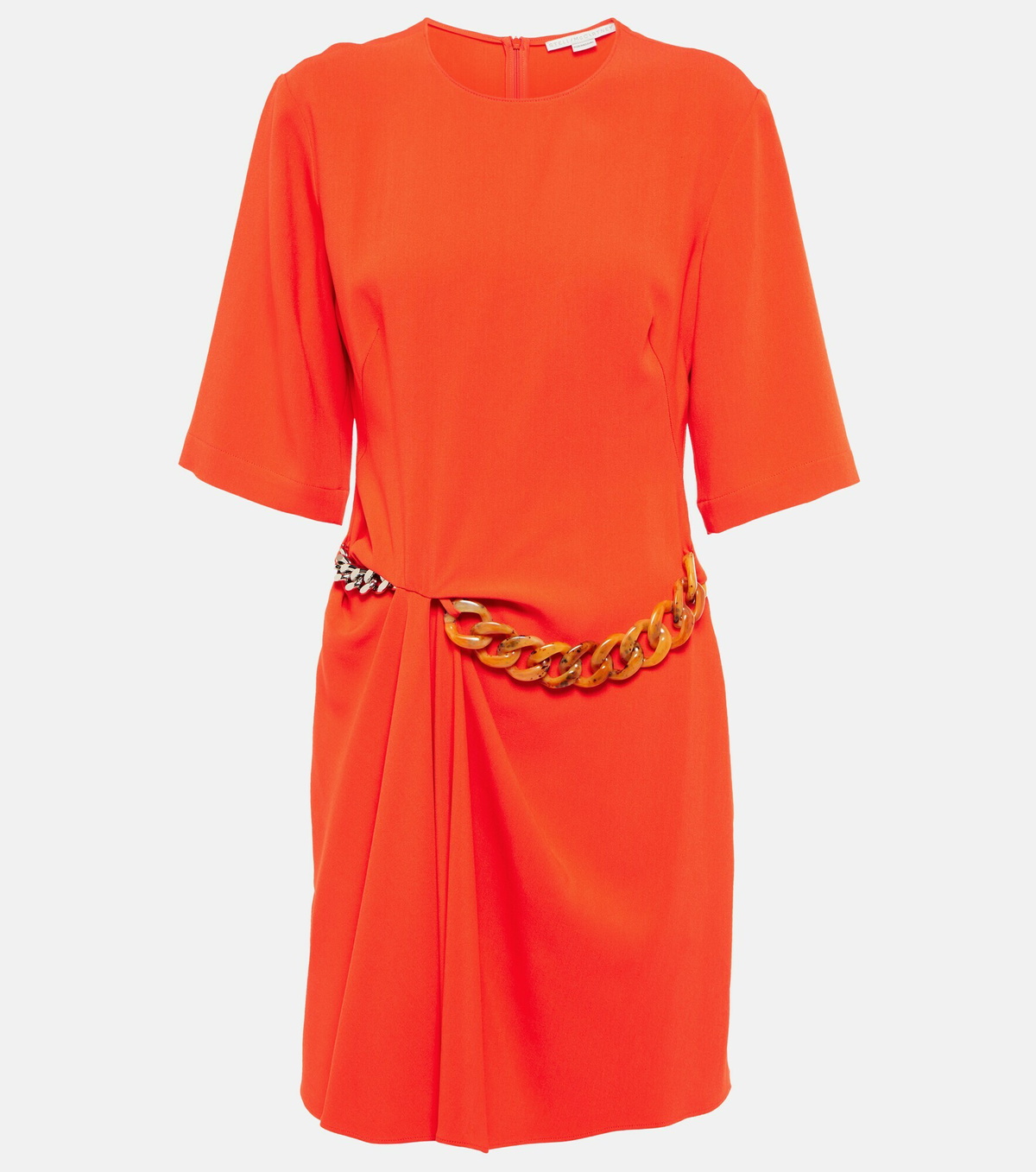 Chemisier Haut Dentelle Crêpe Stella McCartney Taille 40 - Blanc Et Marine, Manches Courtes, Neuf Avec étiquettes