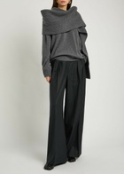 Maison Margiela Collar-detail Ribbed Scarf Dark Grey