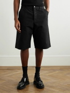 SAINT LAURENT - Wide-Leg Cotton-Canvas Shorts - Black