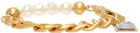 Dolce & Gabbana Gold DG Logo Pearl Bracelet