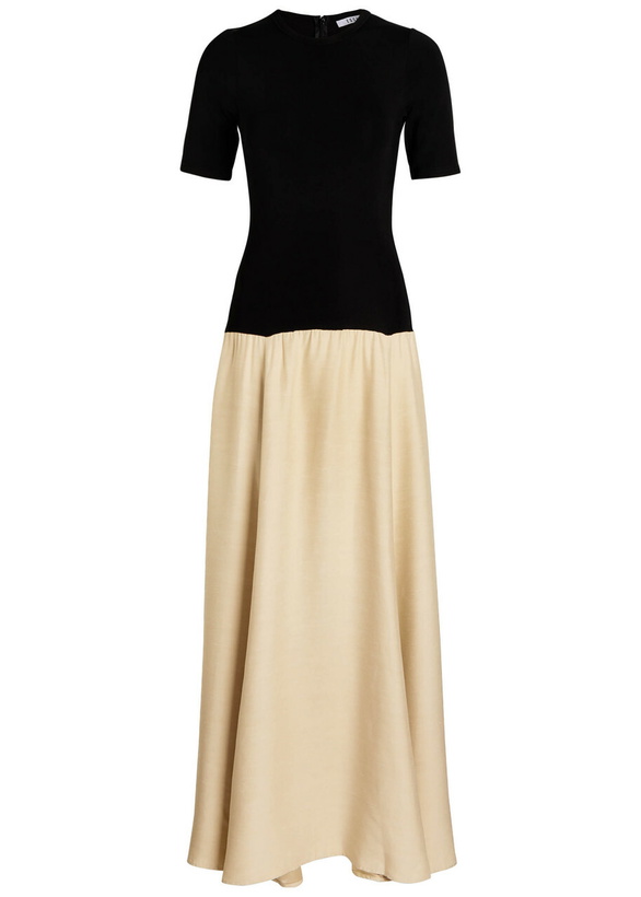 Photo: Esse Studios Tee Duo Knit and Sateen Maxi Dress Black