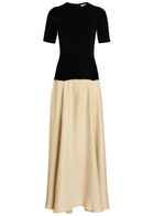 Esse Studios Tee Duo Knit and Sateen Maxi Dress Black