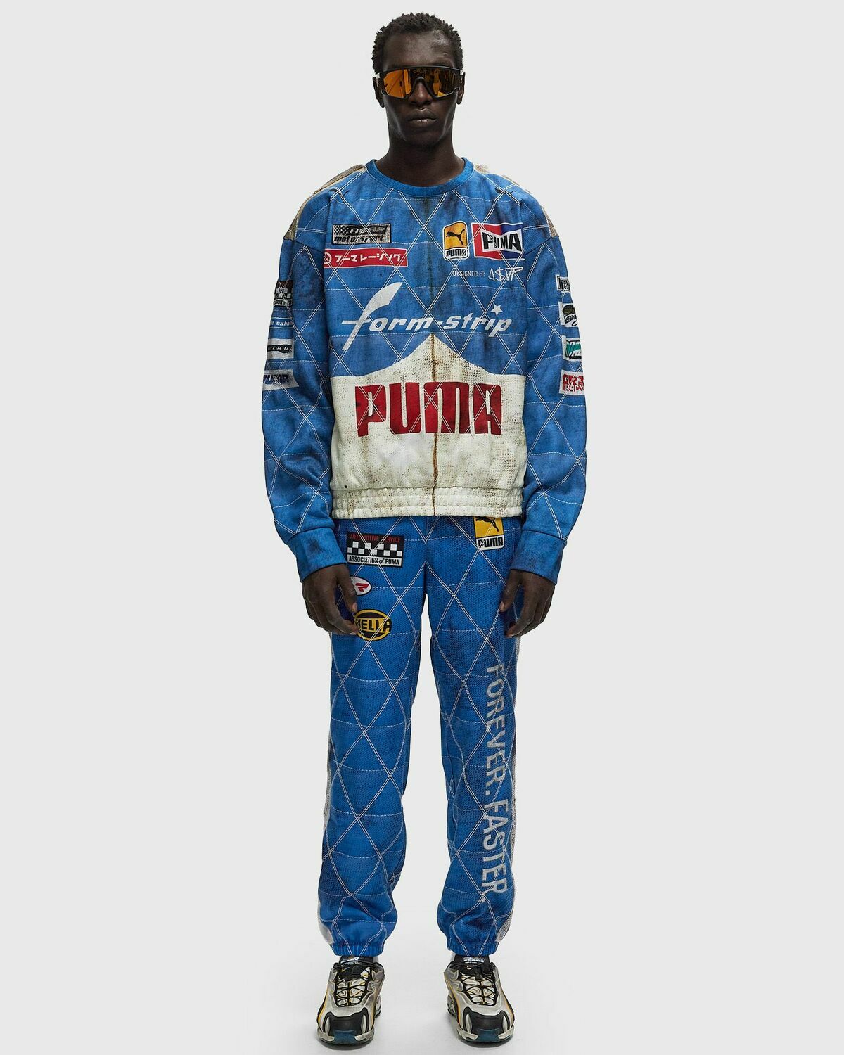 Puma X Asap Rocky Quilted Sweat Shirt Blue Zippers