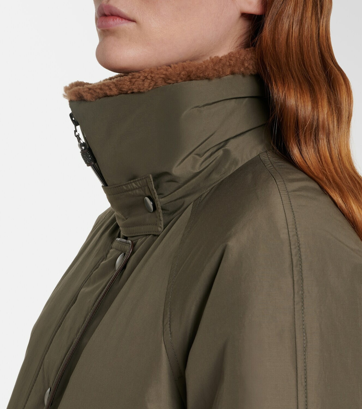Brunello Cucinelli Shearling-trimmed cotton-blend jacket