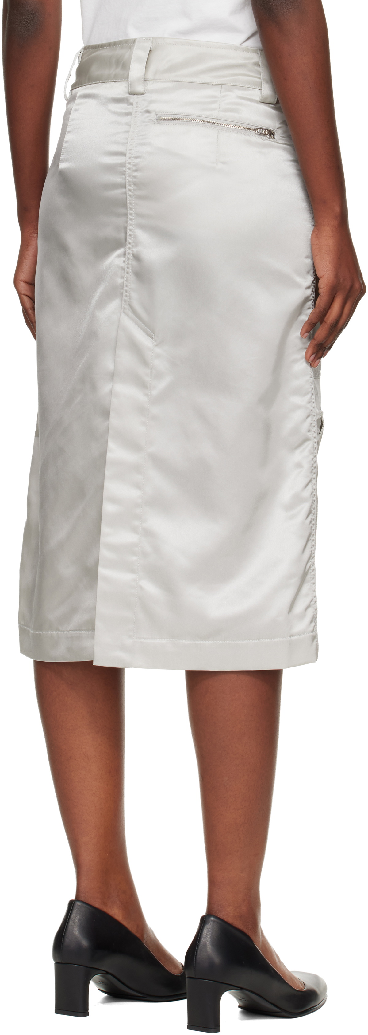 VAQUERA Gray Aviator Cargo Midi Skirt