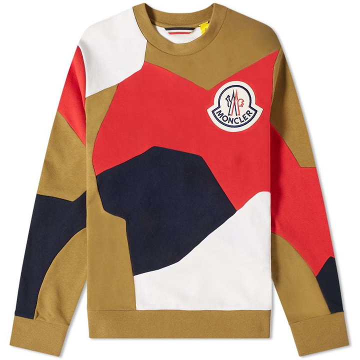 Photo: Moncler Genius - 2 Moncler 1952 - Patchwork Logo Crew Sweat Green, Red, White & Blue