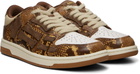 AMIRI Brown & White Printed Python Skel Top Low Sneakers