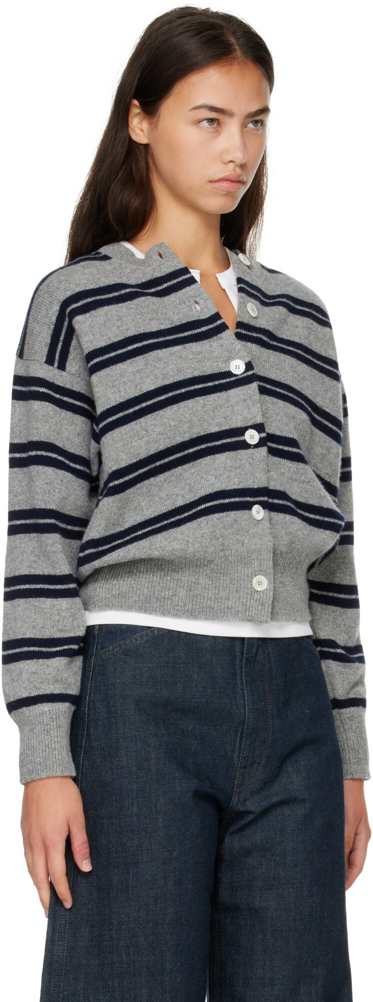&Daughter Gray Ada Crewneck Cardigan