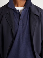 SEASE - Cotton and Cashmere-Blend Jersey Polo Shirt - Blue