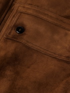Dunhill - Belted Suede Field Jacket - Brown