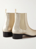 TOM FORD - Metallic Leather Chelsea Boots - Silver