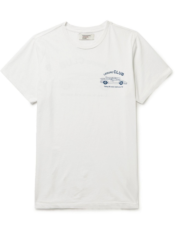 Photo: Pasadena Leisure Club - Scenic Route Printed Cotton-Jersey T-Shirt - White
