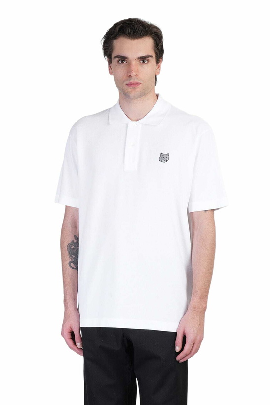 Photo: Maison Kitsuné Polo In White Cotton