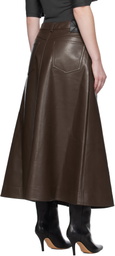 Nanushka Brown Cintia Regenerated Leather Maxi Skirt