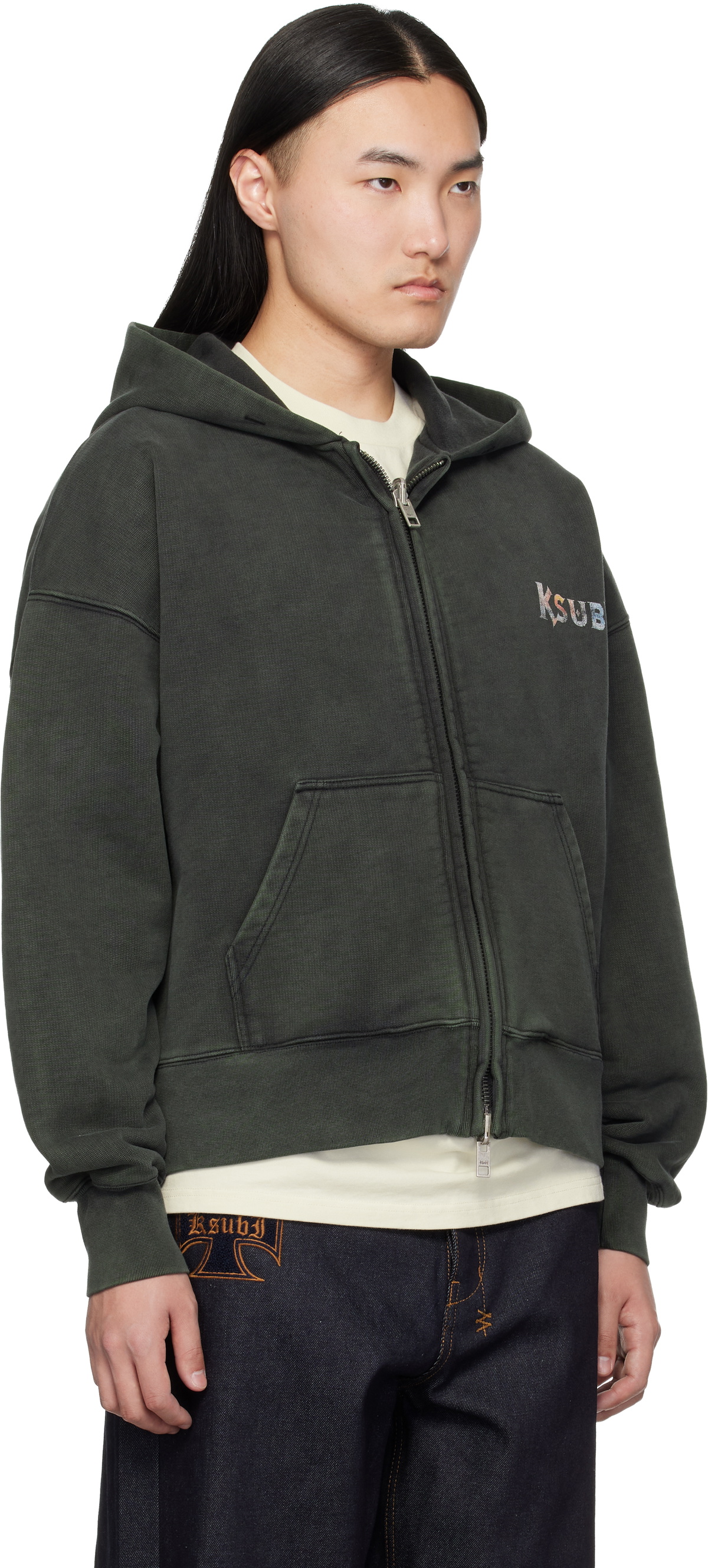 Ksubi Gray Death Snake Halen Zip Hoodie