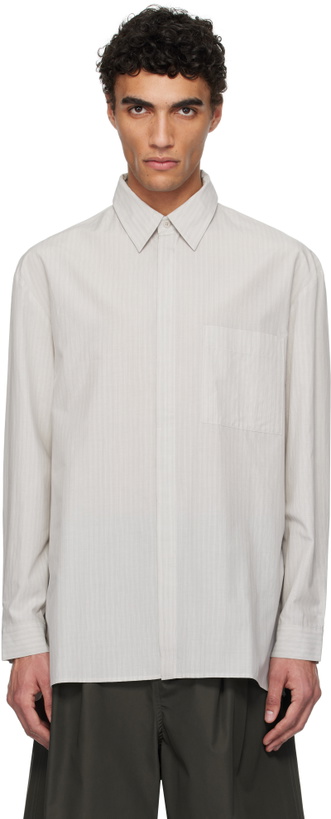 Photo: AMOMENTO Gray Stripe Oversized Shirt