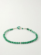 Mikia - Circle 4 Sterling Silver, Malachite and Hematite Beaded Bracelet - Green